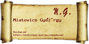 Miatovics György névjegykártya